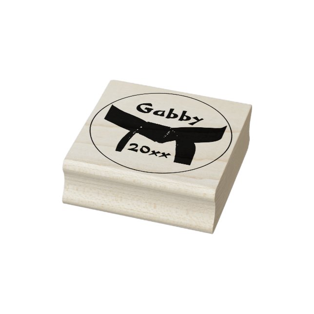 Martial Arts Black Belt Rubber Stamp (Stamp)