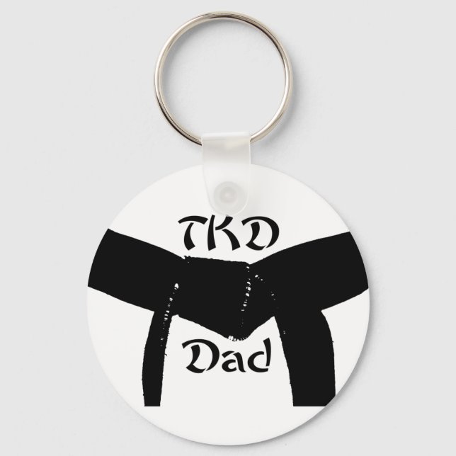 Martial Arts Black Belt TKD Dad Keychain (Front)