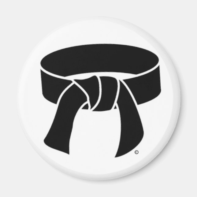 Martial Arts Black Rank Belt Magnet (Front)