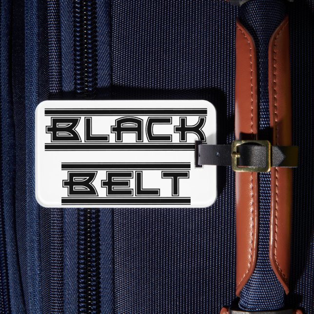 Martial Arts Bold Black Belt Gear Bag Tag (Front Insitu 4)