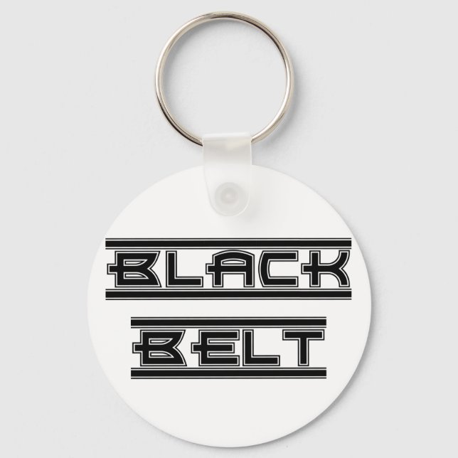 Martial Arts Bold Black Belt Keychain (Front)