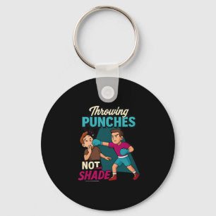 Martial Arts Boxing Humor Throwing Punches Design  Key Ring