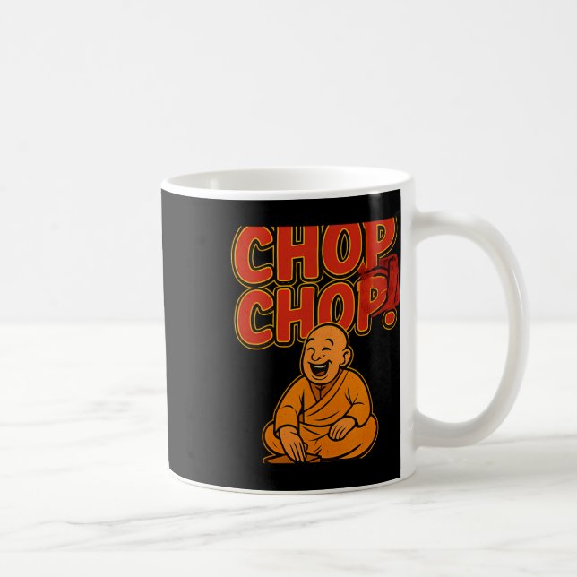 Martial Arts Boxing Humour Chop Chop Cartoon Pries Coffee Mug (Right)