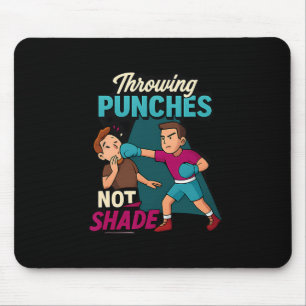 Martial Arts Boxing Humour Throwing Punches Design Mouse Pad