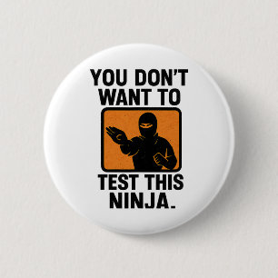 Martial Arts Boxing Ninja Danger Stencil Graphic 6 Cm Round Badge