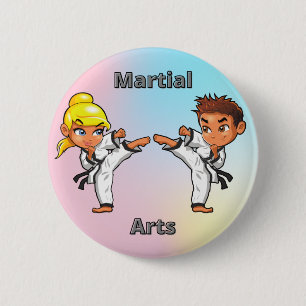 Martial Arts Boy and Girl 6 Cm Round Badge