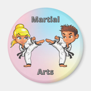 Martial Arts Boy and Girl Magnet