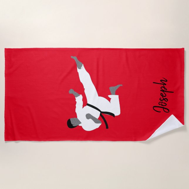 Martial Arts Boy Beach Towel Joseph (Front)