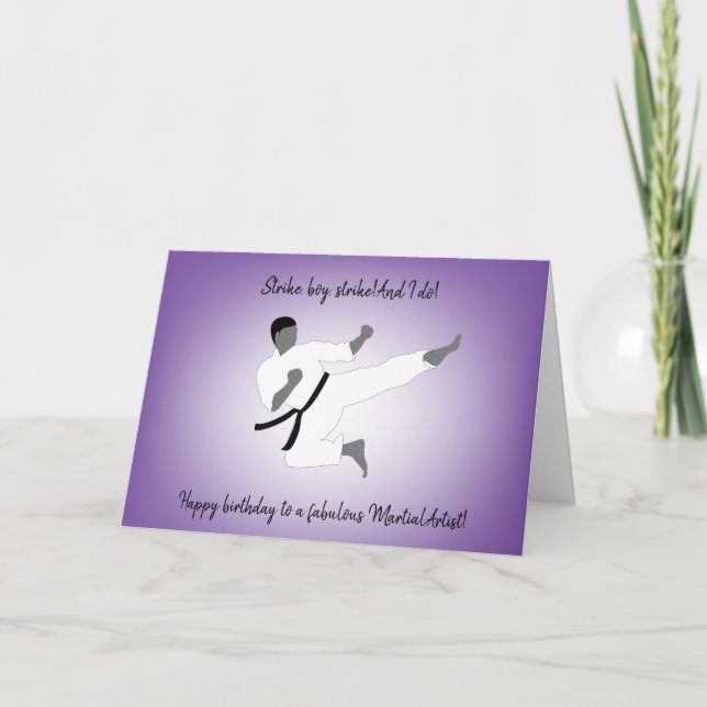Martial Arts Boy Birthday Card (Front)