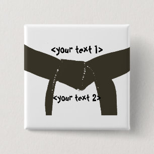 Martial Arts Brown Belt 15 Cm Square Badge