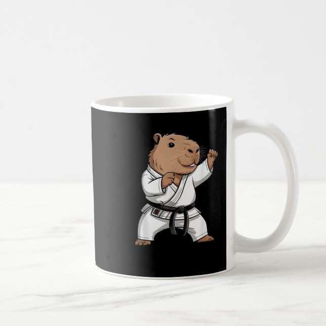 Martial Arts Capybara Funny Karate Taekwondo Jiu J Coffee Mug (Right)