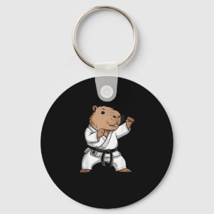 Martial Arts Capybara Funny Karate Taekwondo Jiu J Key Ring