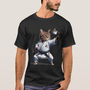 Martial Arts Cat Karate Black Belt Funny Fighter T-Shirt