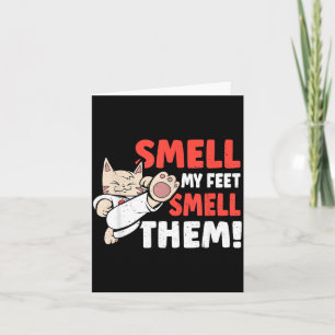 Martial Arts Cat Smell Feet Smell Funny Karate Card