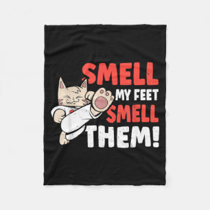 Martial Arts Cat Smell Feet Smell Funny Karate Fleece Blanket