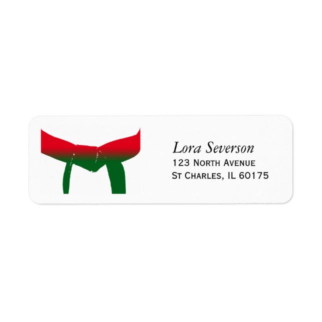 Martial Arts Christmas Return Address Return Address Label (Front)