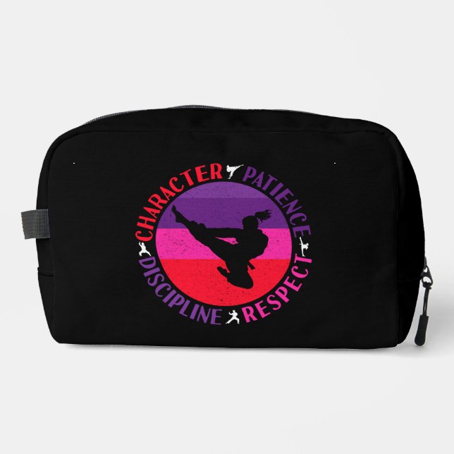 Martial Arts Core Values - Karate Dopp Kit (Front)