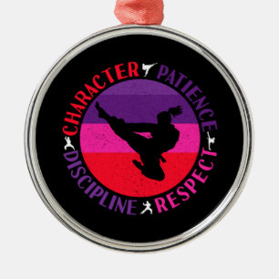 Martial Arts Core Values - Karate Metal Ornament