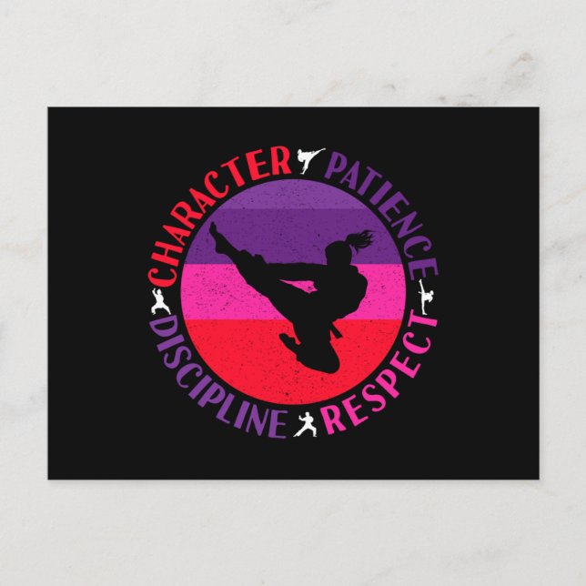 Martial Arts Core Values - Karate Postcard (Front)