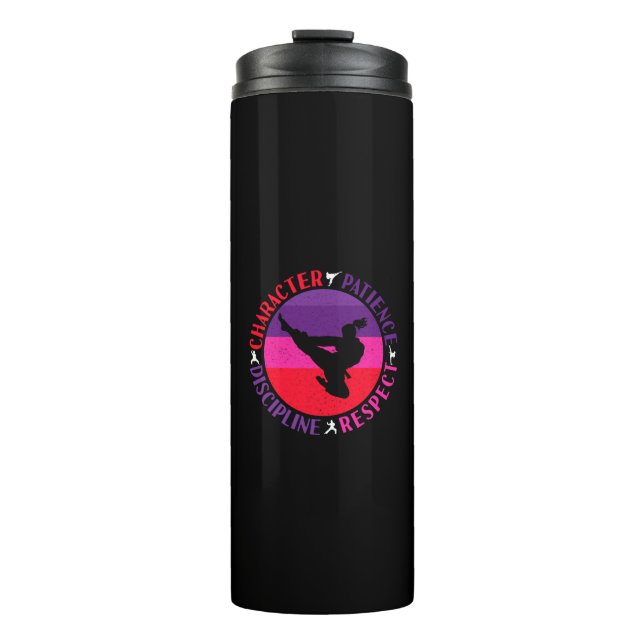 Martial Arts Core Values - Karate Thermal Tumbler (Front)
