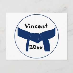 Martial Arts Dark Blue Belt Postcard