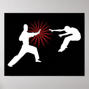 Martial Arts Energy Silhouette Poster