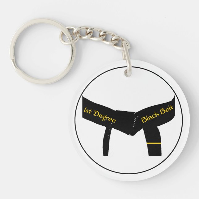 Martial Arts First Degree Black Belt Key Ring (Front)