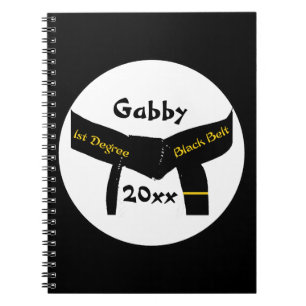 Martial Arts First Degree Black Belt Notebook
