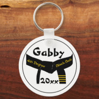 Martial Arts Fourth Degree Black Belt Keychain