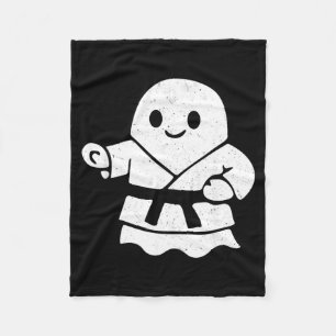 Martial Arts Ghost Funny Halloween Boo Jitsu MMA Fleece Blanket