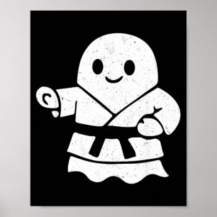 Martial Arts Ghost Funny Halloween Boo Jitsu MMA Poster