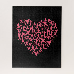 Martial Arts Girls Karate Heart Jigsaw Puzzle