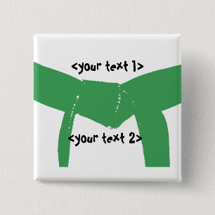 Martial Arts Green Belt 15 Cm Square Badge