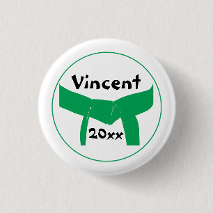 Martial Arts Green Belt 3 Cm Round Badge