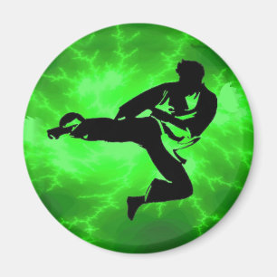 Martial Arts Green Lightning Man Magnet