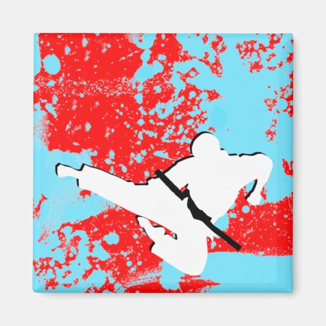 martial arts : grunge silhouettes : magnet (Front)