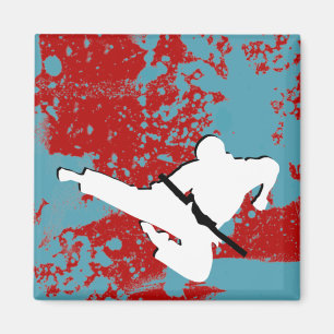 martial arts : grunge silhouettes : magnet