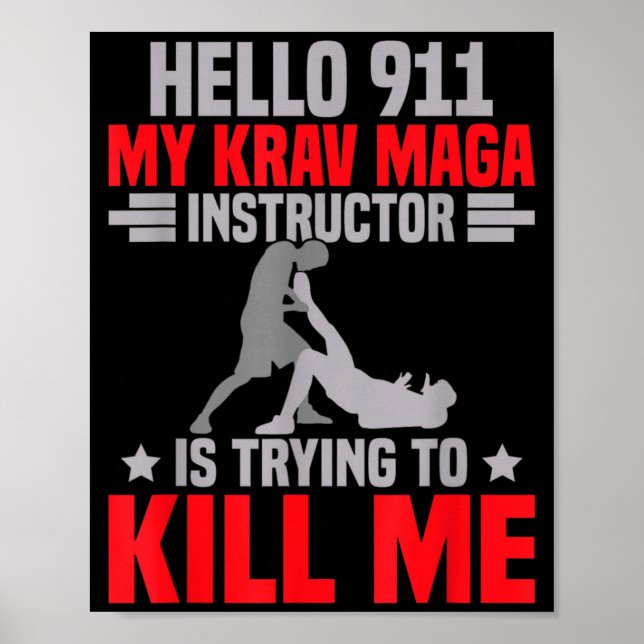 Martial Arts Instructor Self Defence Training Krav Poster (Front)