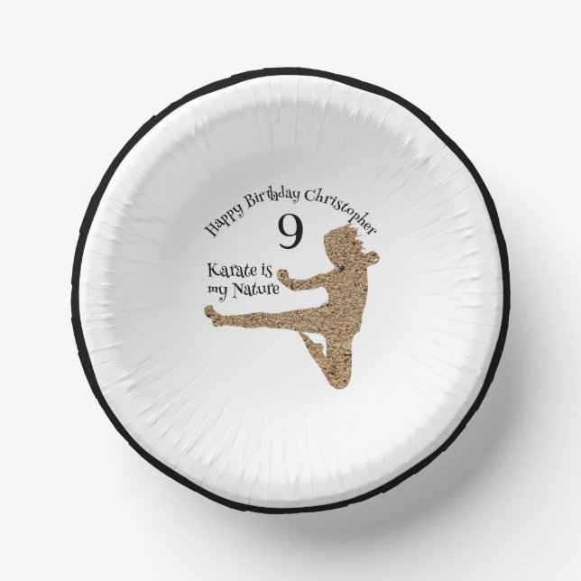 Martial Arts Japan Karate Party Boy Kids Birthday  Paper Plate (Front)