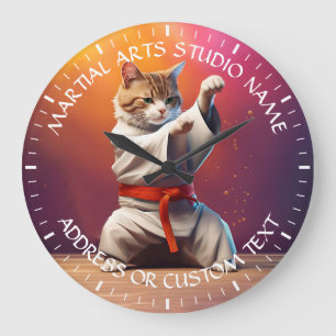Martial Arts Jiu-jitsu Karate Taekwondo Studio  Large Clock