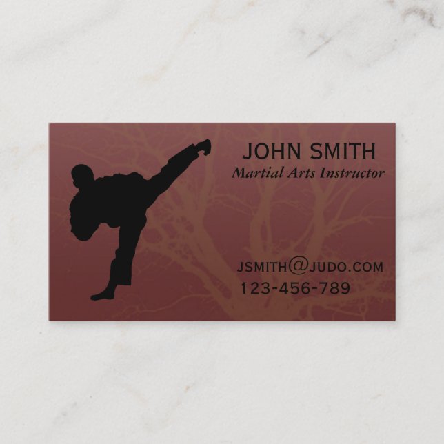 Martial Arts Judo / Karate /Tae Kwon Do Instructor Business Card (Front)