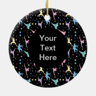 Martial Arts Karate Abstract Stars Sparkles Ceramic Ornament