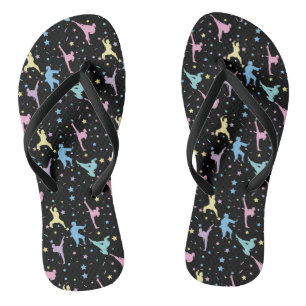 Martial Arts Karate Abstract Stars Sparkles Thongs