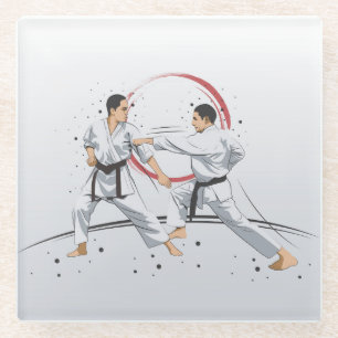 Martial Arts Karate Combat Fighting or Sparring Glass Coaster