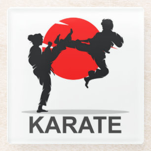 Martial Arts Karate Combat Fighting or Sparring Glass Coaster