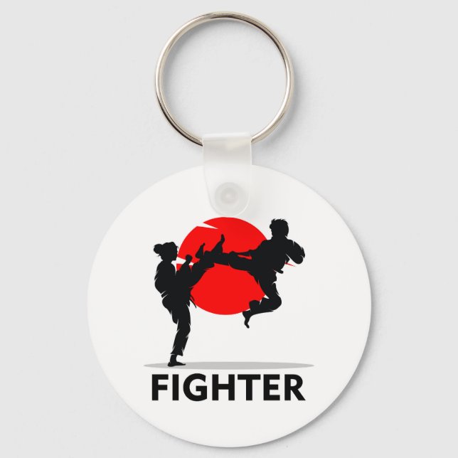Martial Arts Karate Combat Fighting or Sparring Key Ring (Front)