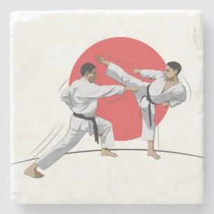 Martial Arts Karate Combat Fighting or Sparring Stone Coaster