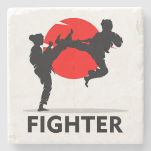 Martial Arts Karate Combat Fighting or Sparring Stone Coaster