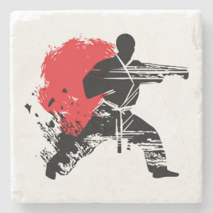 Martial Arts Karate Combat Fighting Stone Coaster