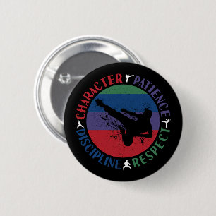 Martial Arts - Karate Core Values 6 Cm Round Badge